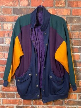 Be in the current seen mens vintage 90’s reversible colorblock jacket purple OS